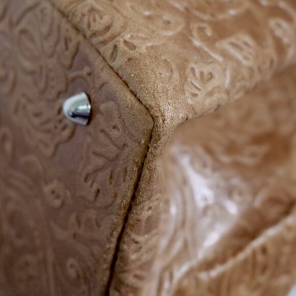 Isadora brown embossed leather convertible purse/crossbody - Picture 8 of 9